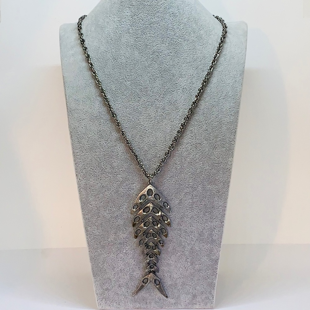 Vintage Pewter Fish Pendant